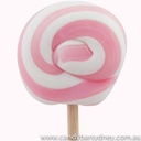 Pink &amp; White Swirl Rock Candy Lollipop