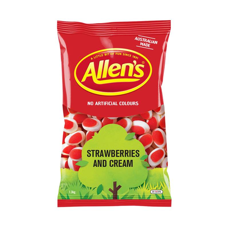 Allen's Strawberries and Cream Lollies 1.3kg (1.3kg Bag)