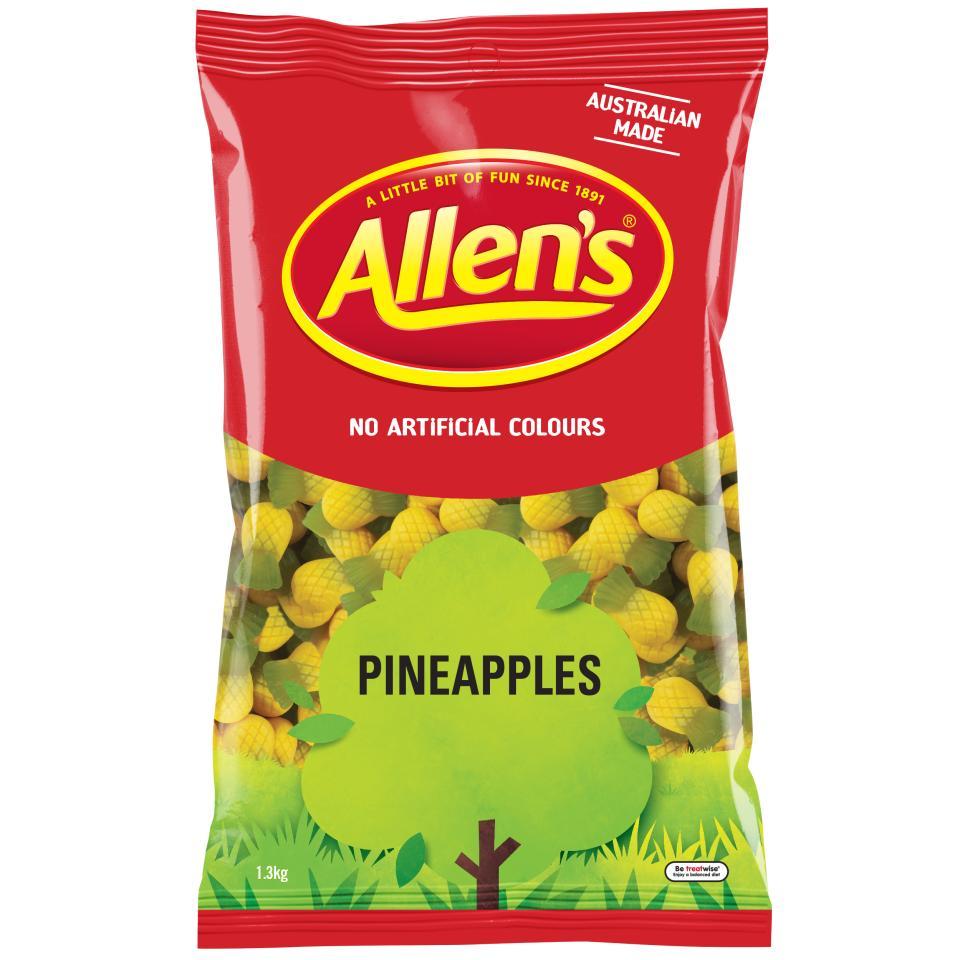 Allen's Pineapple Lollies 1.3kg (1.3kg Bag)