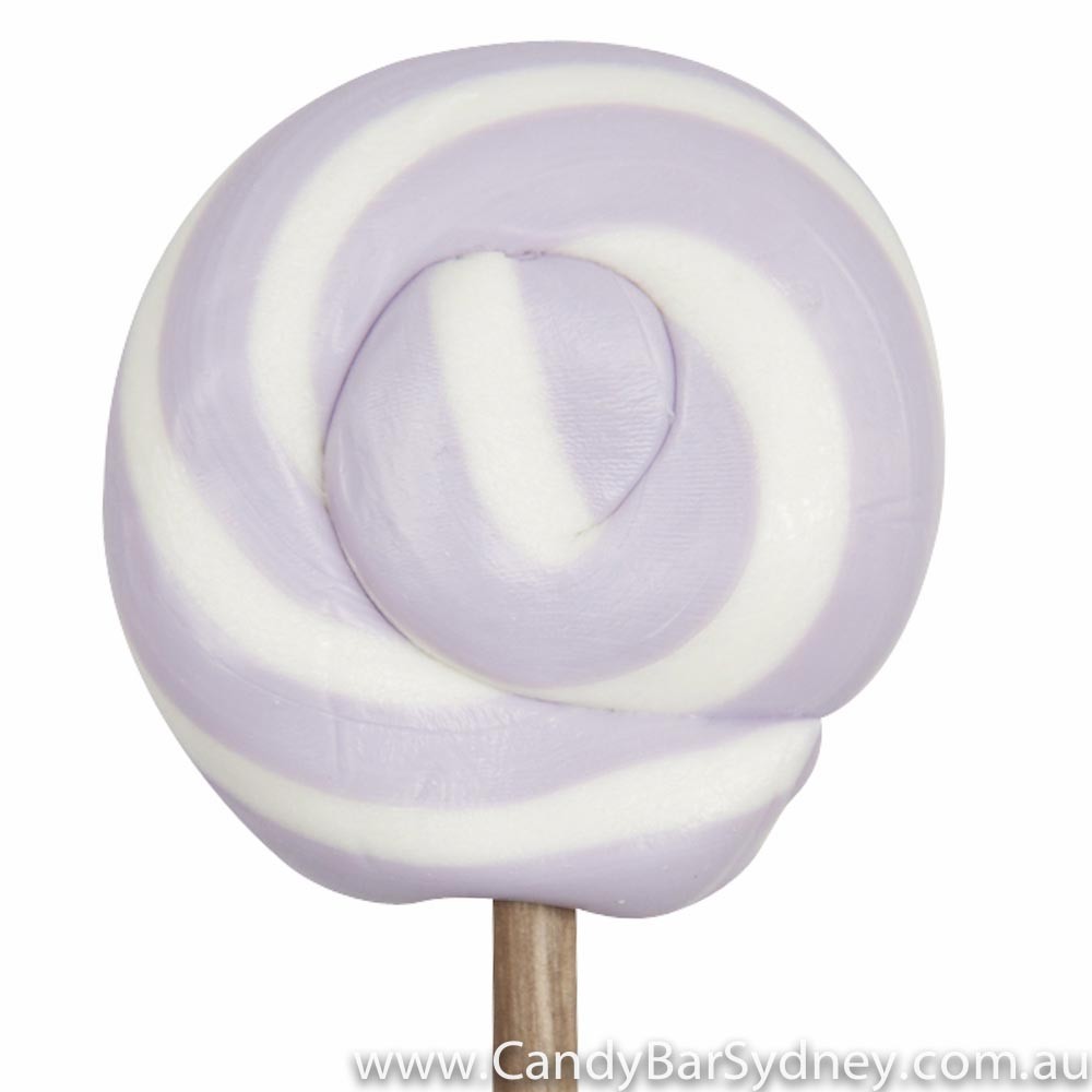 Light Purple &amp; White Swirl Rock Candy Lollipop