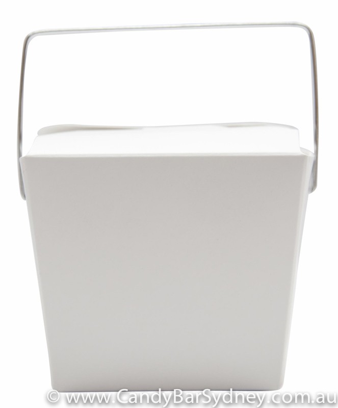 White Noodle Box with Handle 8oz - 50 pack (50 Noodle Boxes)