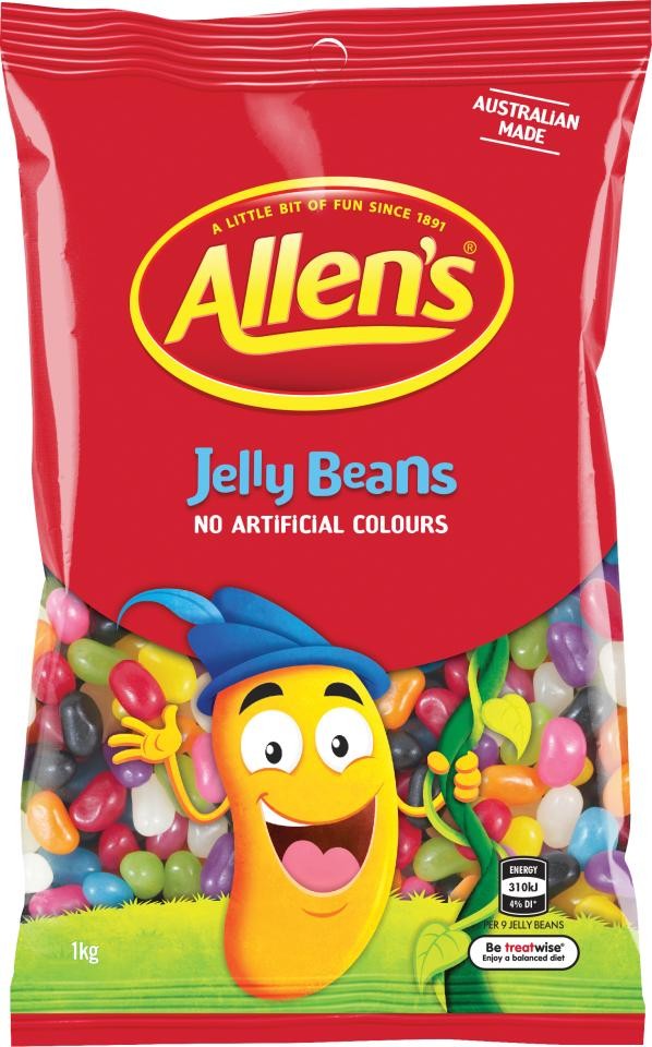 Allen's Mixed Jelly Beans 1kg (1kg Bag)