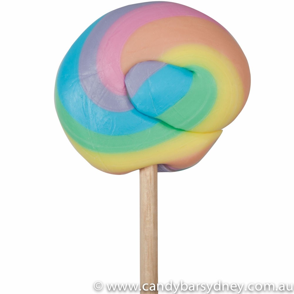 Rainbow Swirl Rock Candy Lollipop