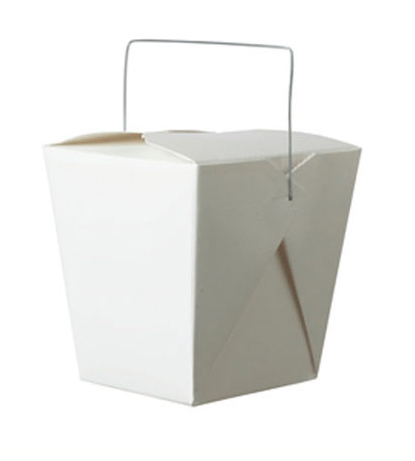 White Noodle Box with Handle 16oz - 50 pack (50 Noodle Boxes)