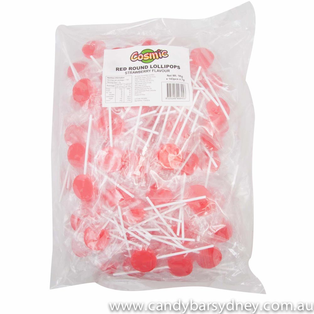 Red Bulk Lollipops 1kg (1kg)
