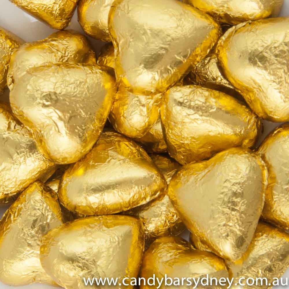 Gold Belgian Chocolate Hearts 500g - 5kg (500g Bag)