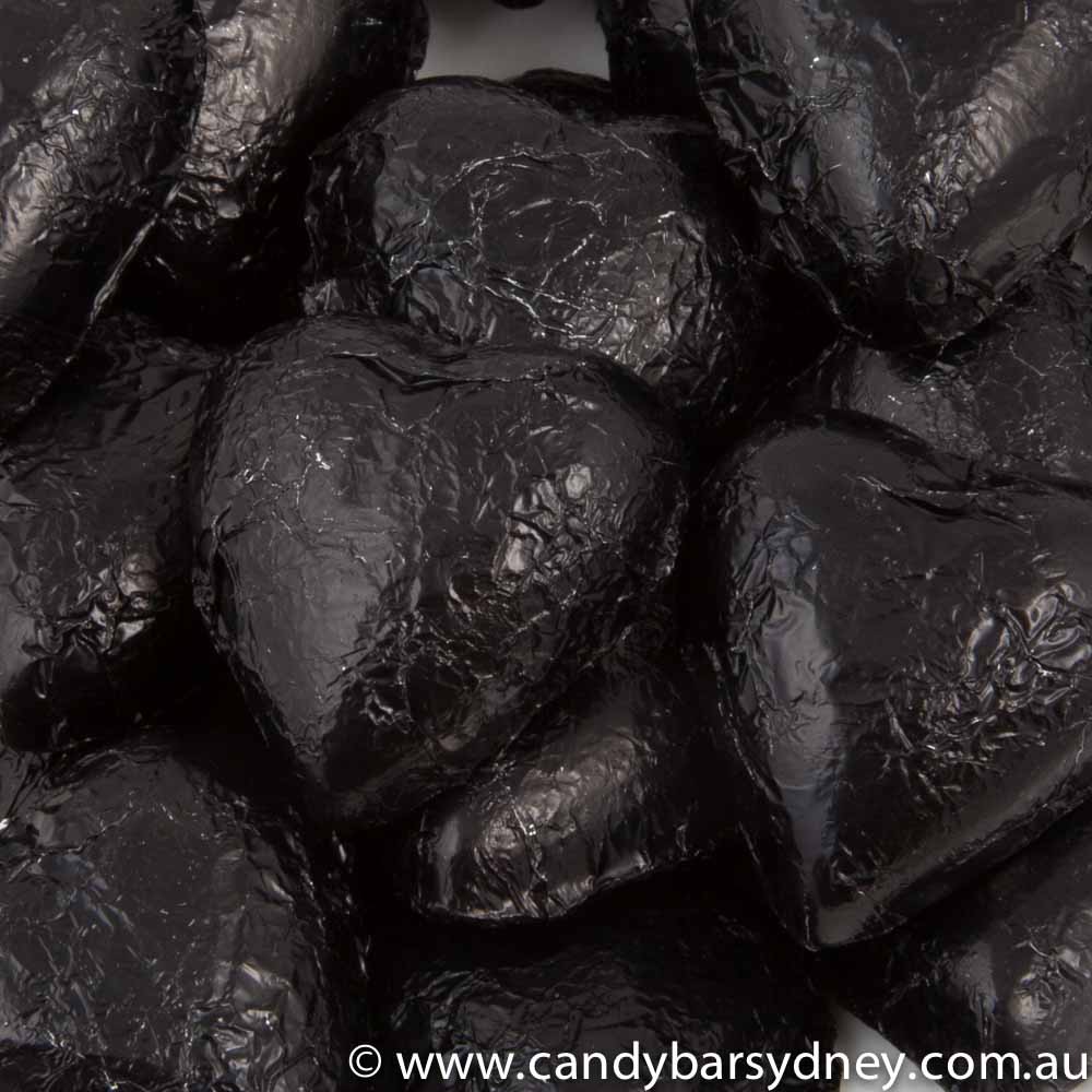 Black Belgian Chocolate Hearts 500g - 5kg (500g Bag)