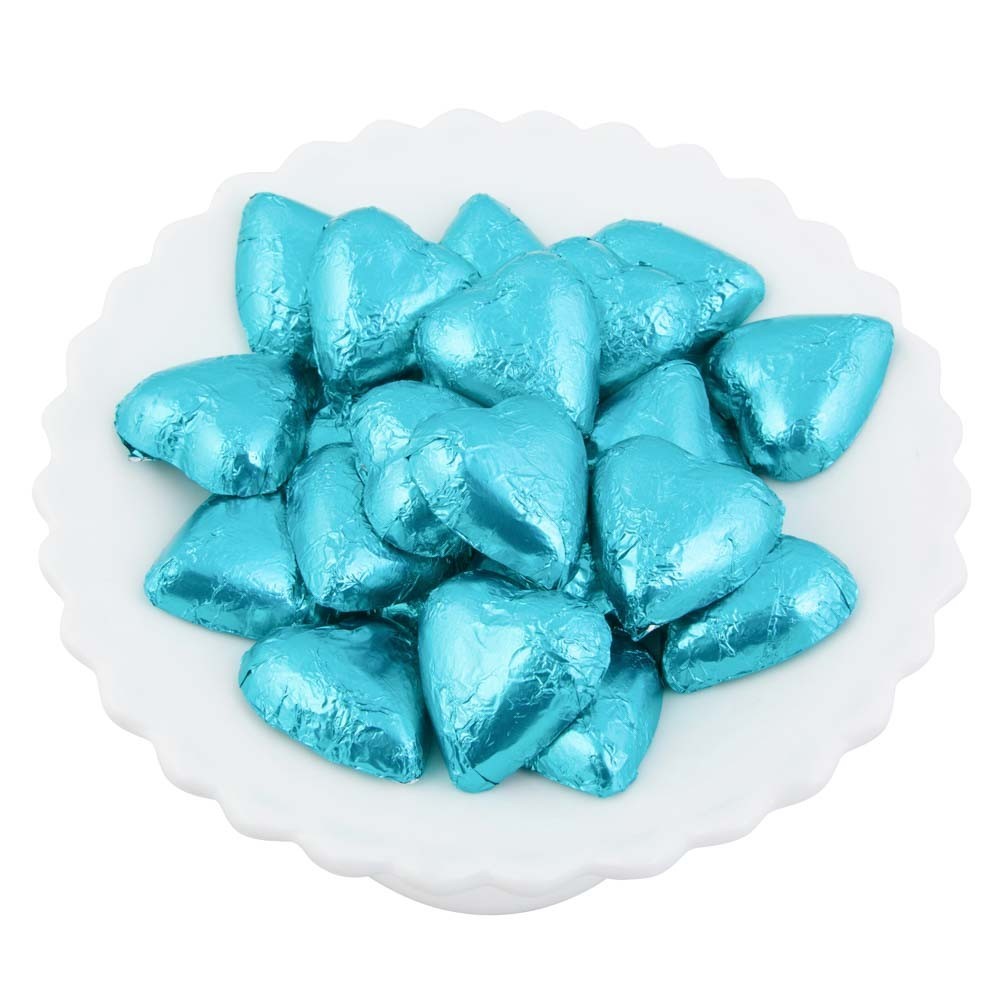 Aqua/Tiffany Belgian Chocolate Hearts 500g - 5kg (500g Bag)