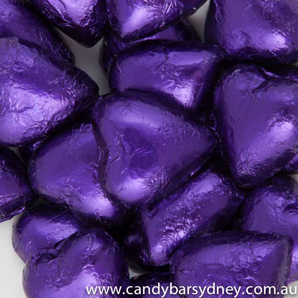 Purple Belgian Chocolate Hearts 500g - 5kg (500g Bag)