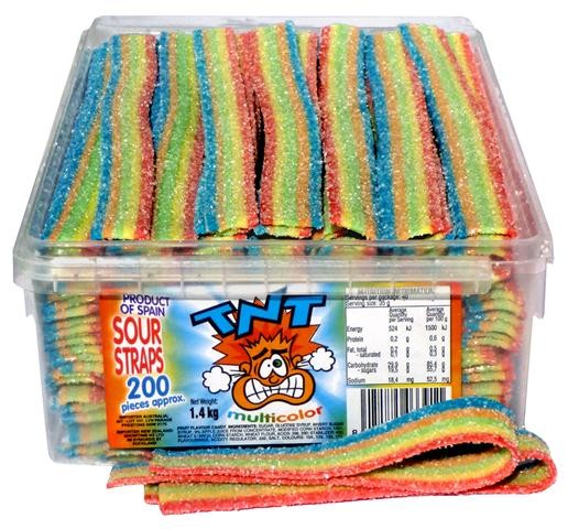 TNT Multicolour Sour Straps (1 Tub)