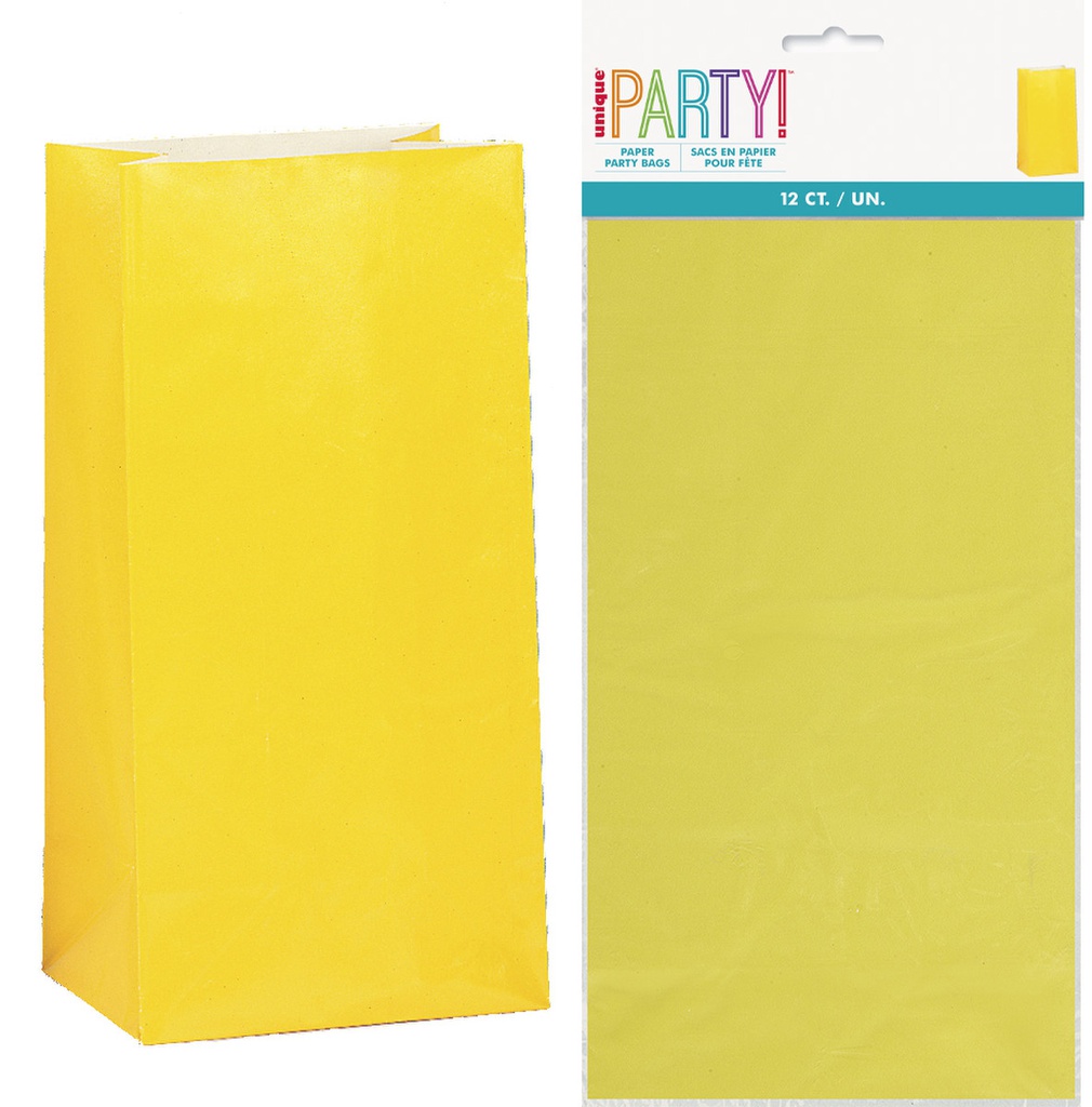Yellow Lolly Bags 12 pack