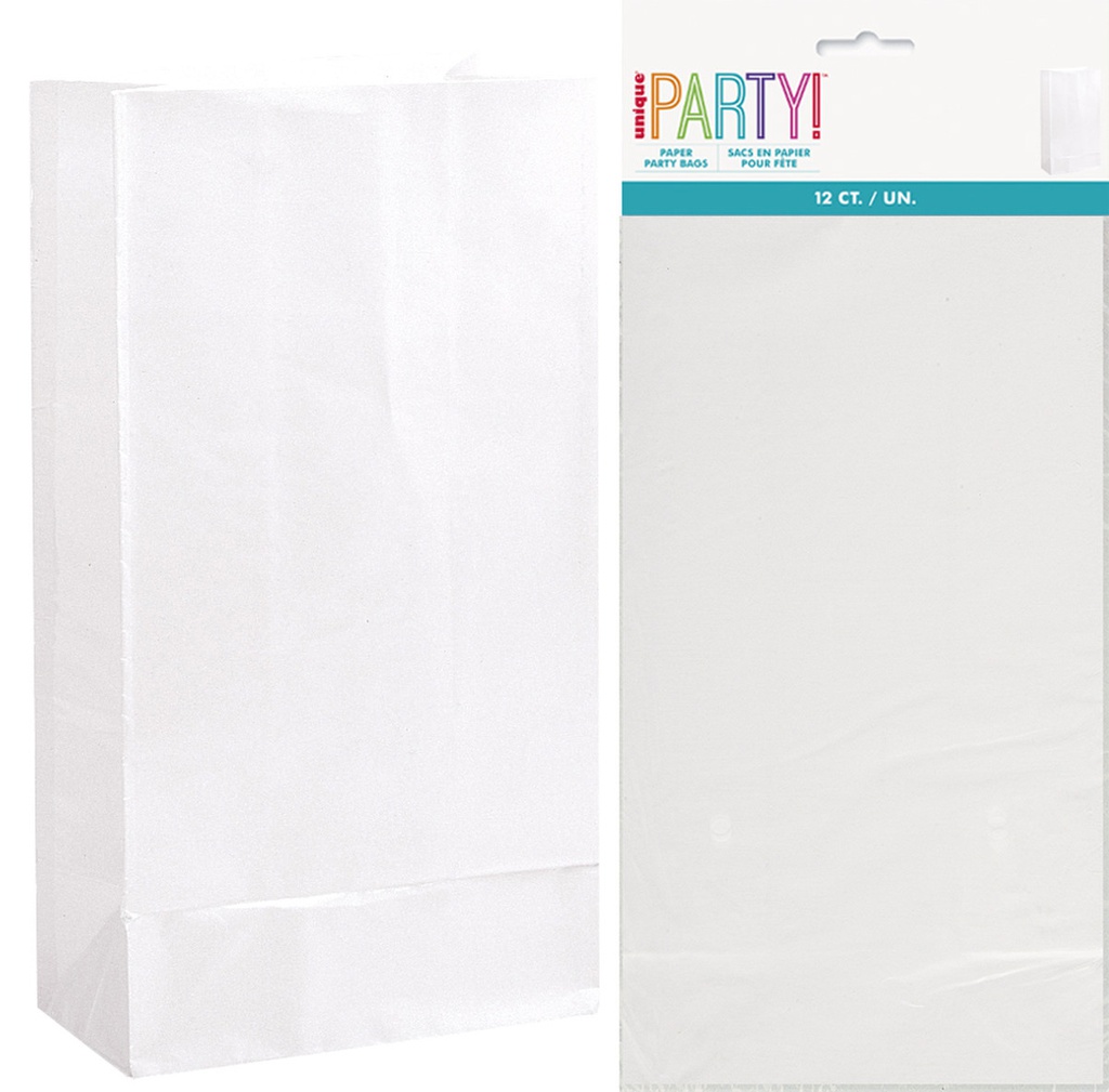 White Lolly Bags 12 pack