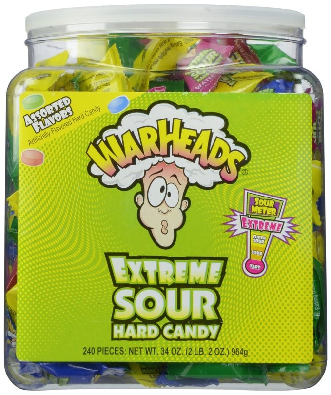 Warheads Extreme Sour Hard Candy 240 Pack (1 Box)