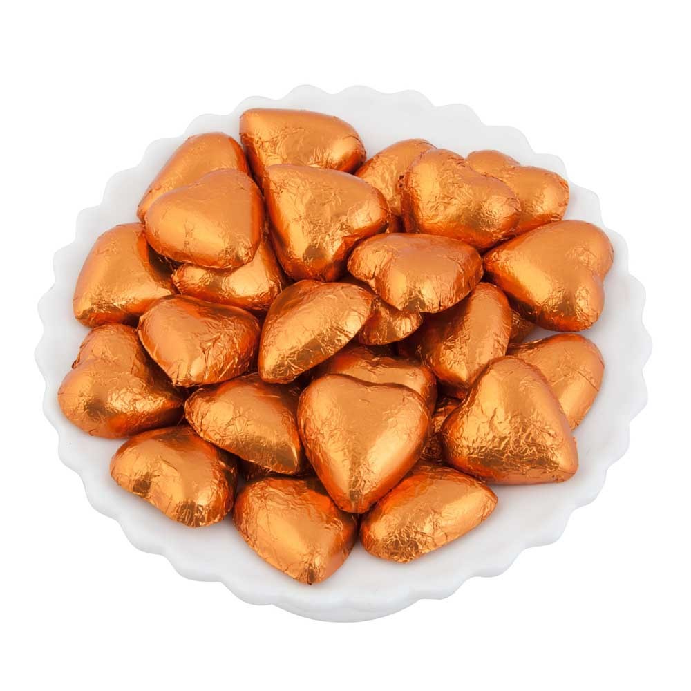 Orange Belgian Chocolate Hearts 500g - 5kg (500g Bag)