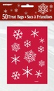 Red &amp; White Sparkle Snowflake Cello Bags 50 pack (1 Pack)