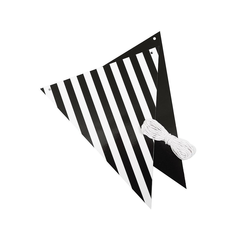 Black Reversible Stripe Bunting Flags 3m