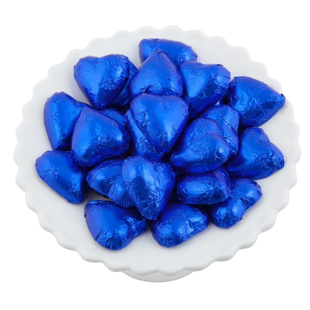 Dark Blue Belgian Chocolate Hearts 500g - 5kg (500g Bag)