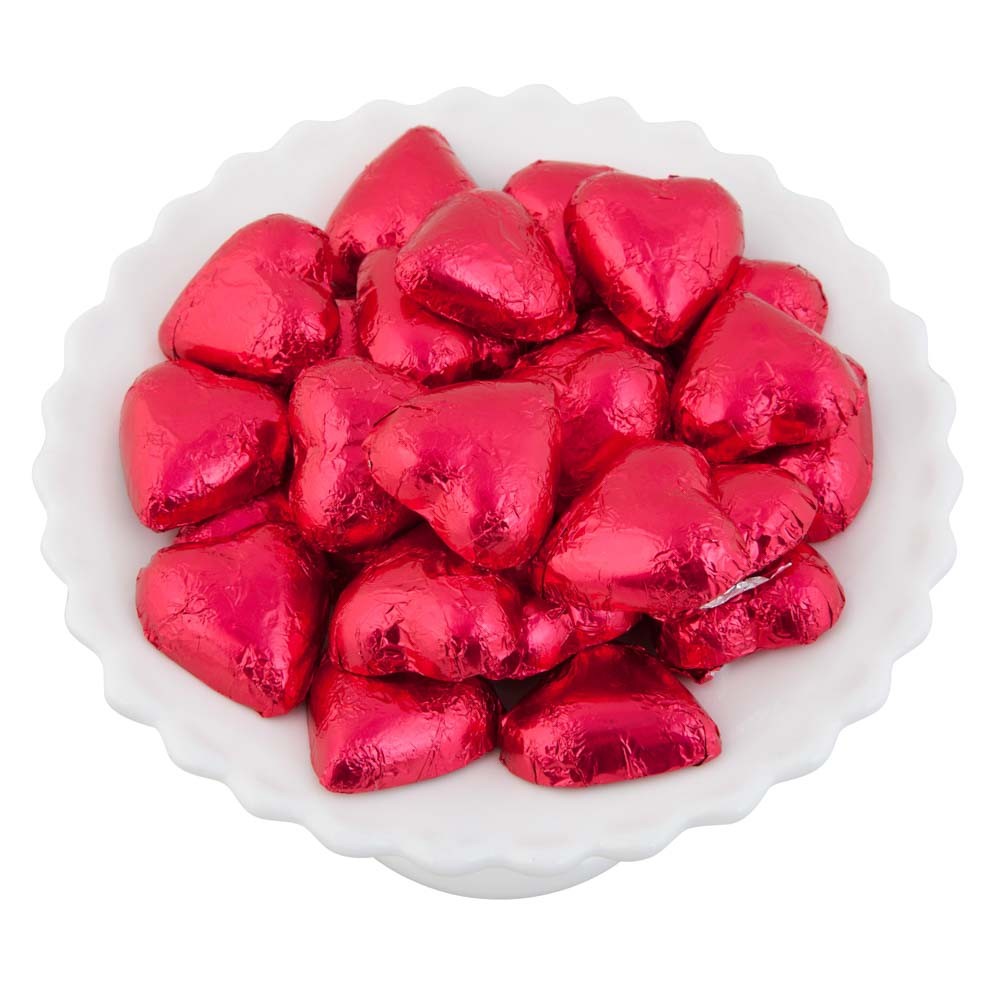 Fuchsia Pink Belgian Chocolate Hearts 500g - 5kg