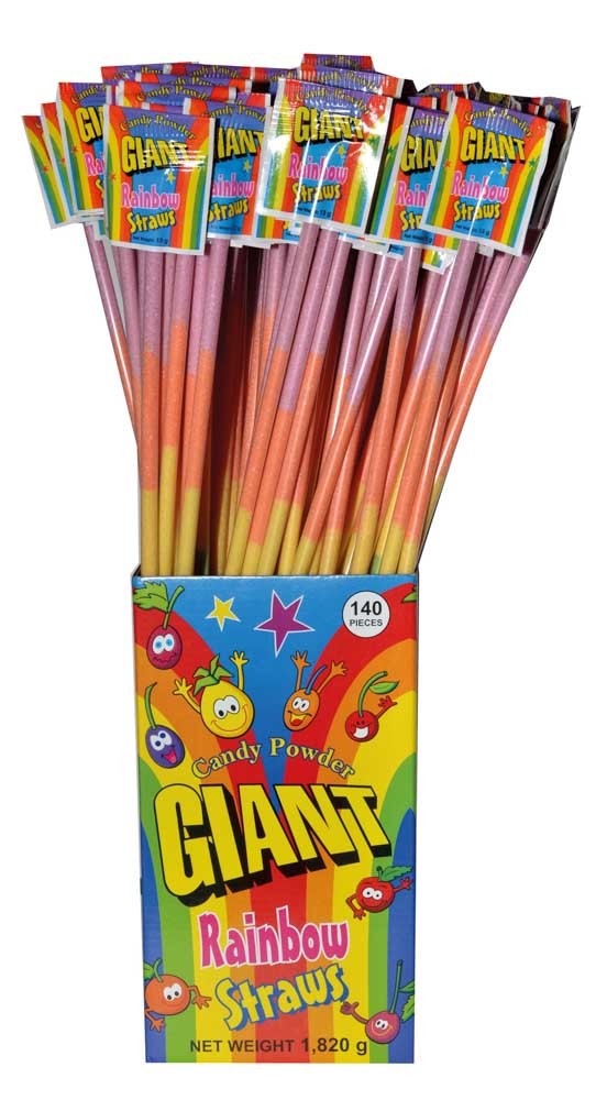 Giant Rainbow Straws 140 pack (1 Pack)