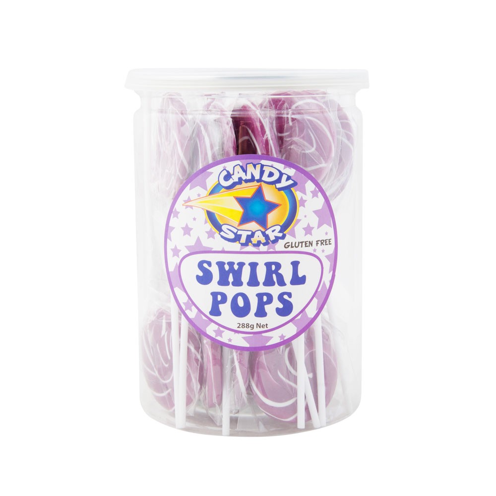 Purple Mini Swirl Lollipops 24 pack (288g)