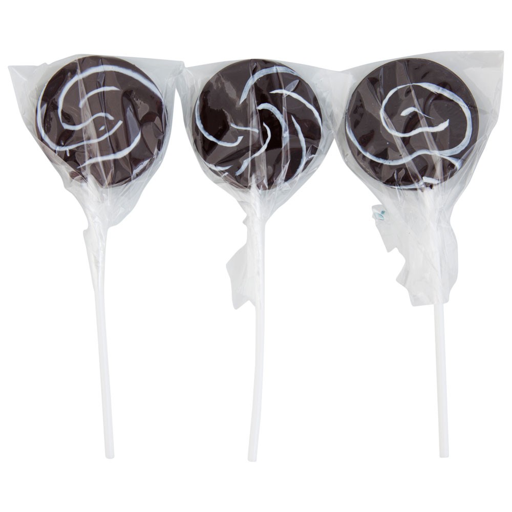 Black Mini Swirl Lollipops 24 pack (288g) (1 Pack)