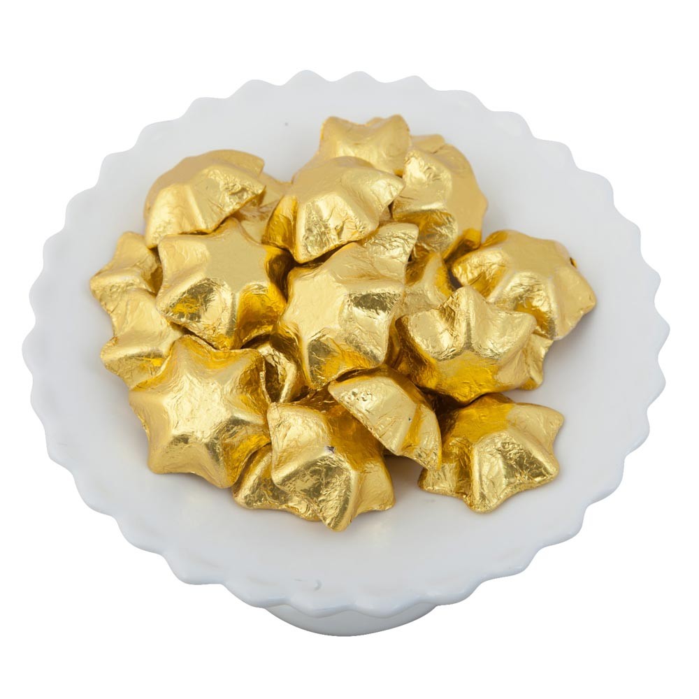 Gold Belgian Chocolate Stars 500g - 5kg (500g Bag)