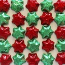 Red & Green Belgian Chocolate Stars 500g - 5kg  (500g Bag)