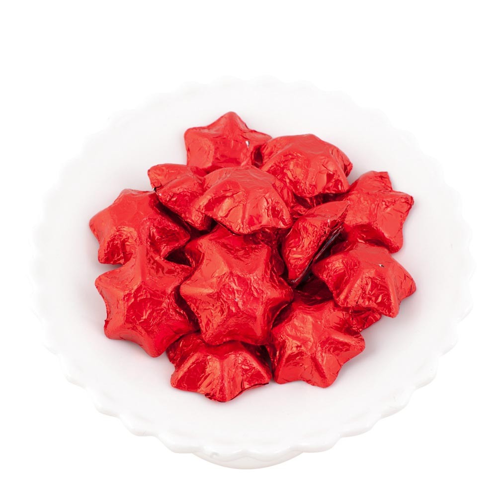 Red Belgian Chocolate Stars 500g - 5kg (500g Bag)