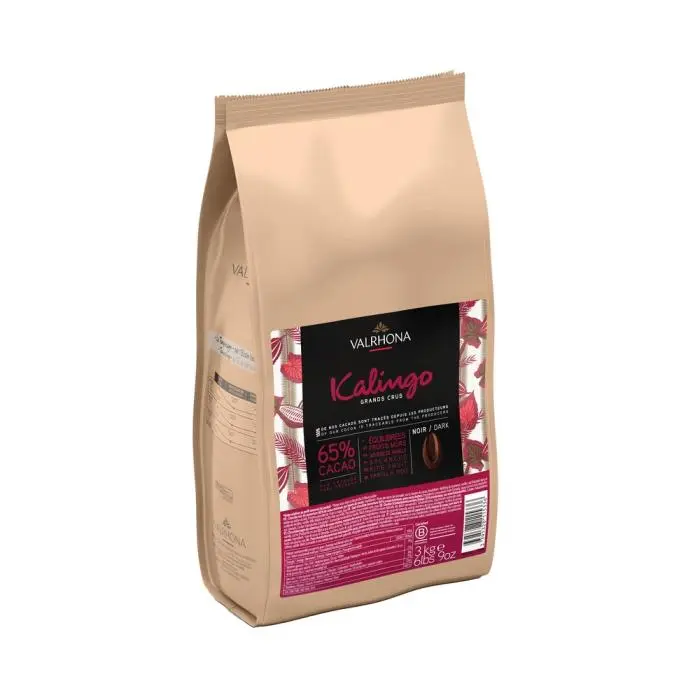 Valrhona Kalingo 65% Dark Couverture Chocolate Feves 3kg