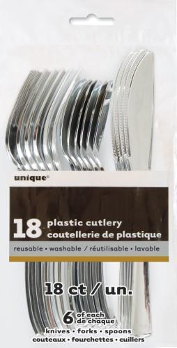 Metallic Silver Cutlery Set