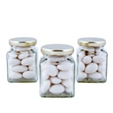 Square Bonbonniere Glass Jar 110ml - Gold Lid