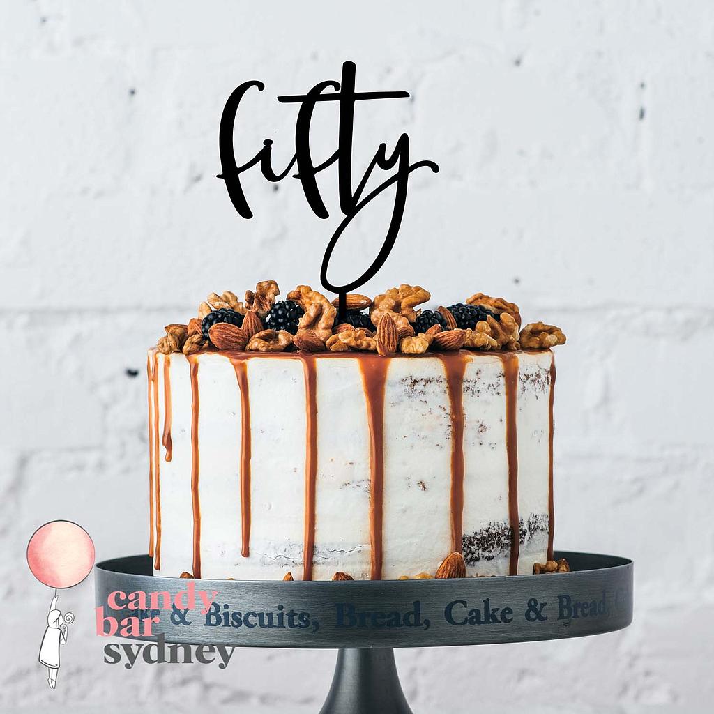 Fifty 50th Birthday Cake Topper - Style 1