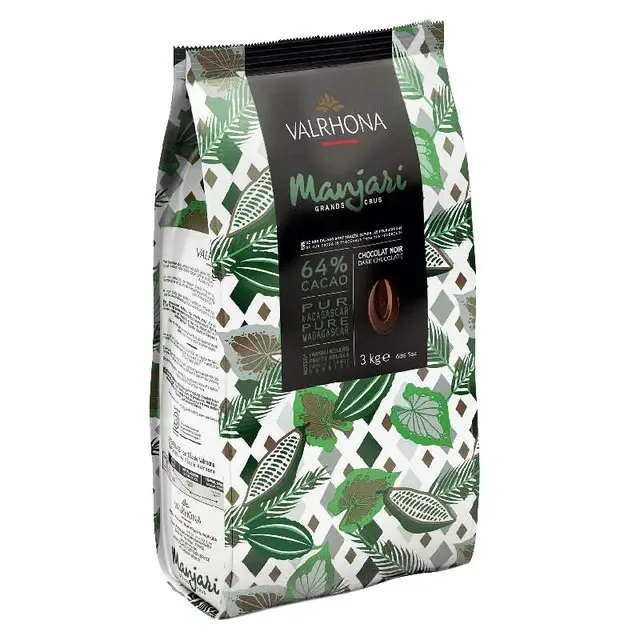Valrhona Manjari 64% Dark Couverture Chocolate Feves 3kg