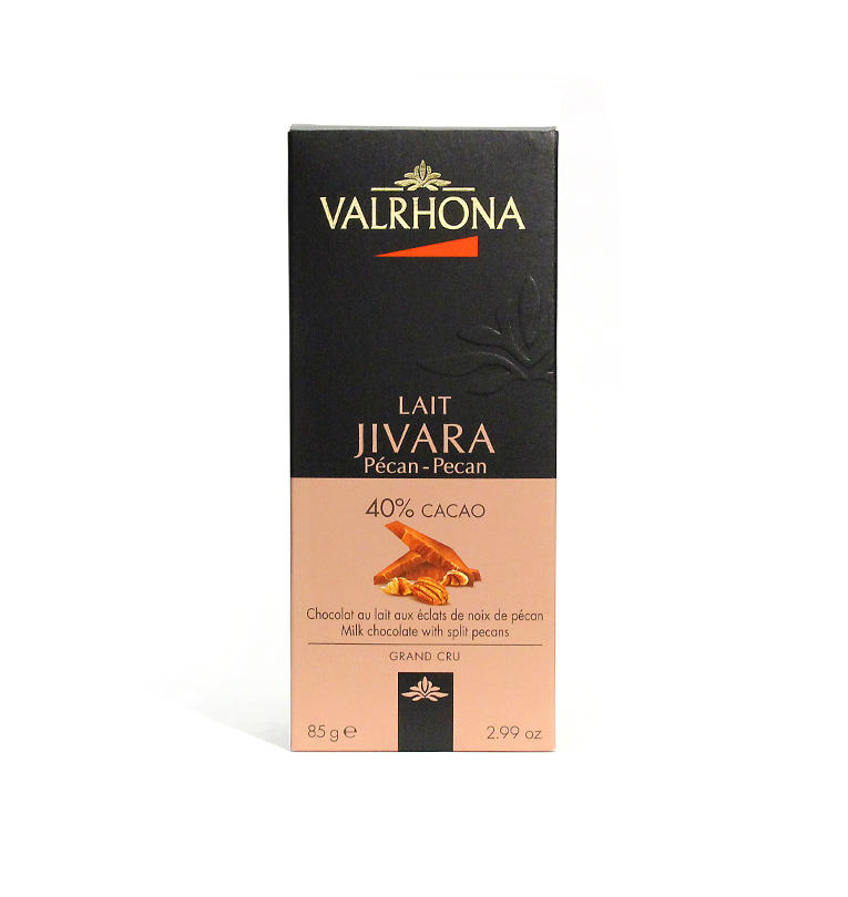 Valrhona Jivara 40% with Pecans Milk Chocolate Bar 85g (1 Bar)
