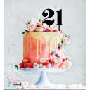 Single Number Cake Topper Style 2 (Wood, 1)