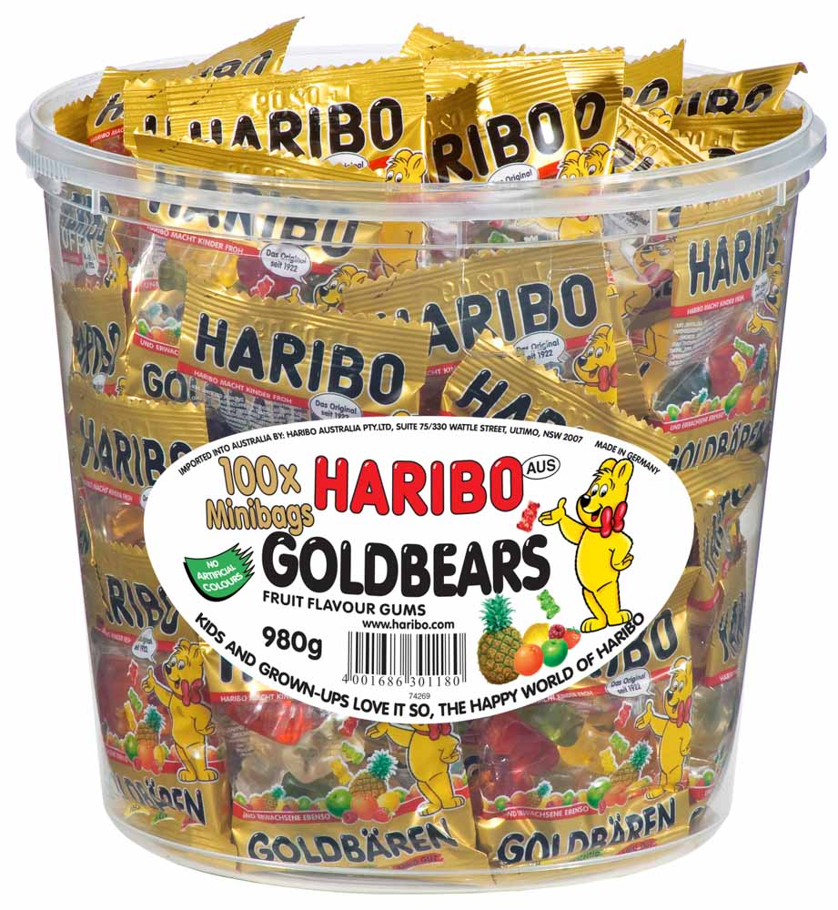 Haribo Goldbears Drum - 100 Mini Bags