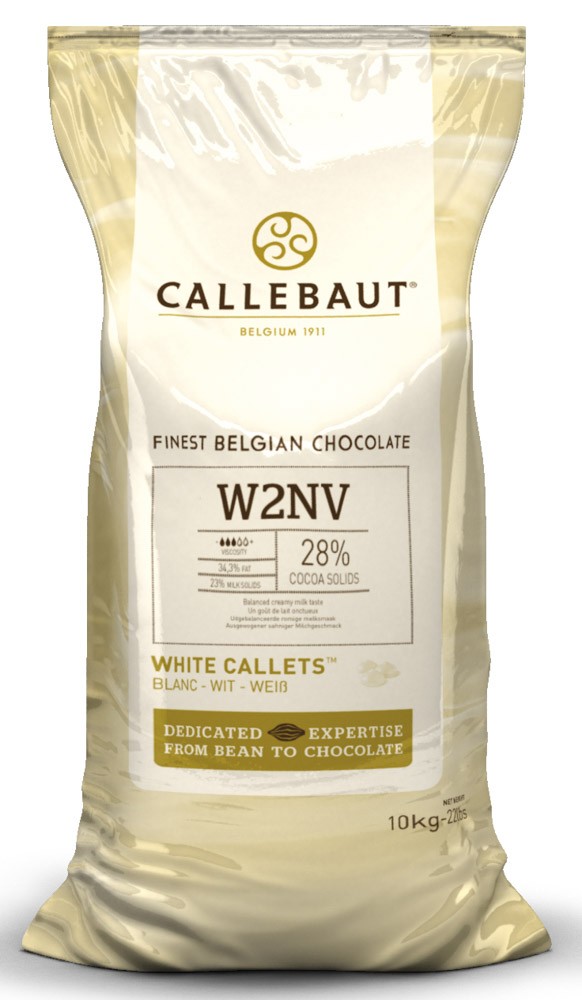 Callebaut W2 White Chocolate Callets 28% 10kg (Bulk  10kg Bag)
