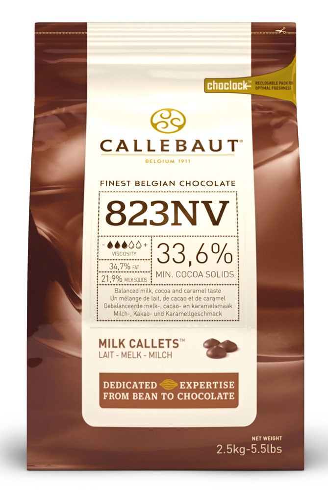 Callebaut 823 Milk Chocolate Callets 2.5kg (1 Bag)