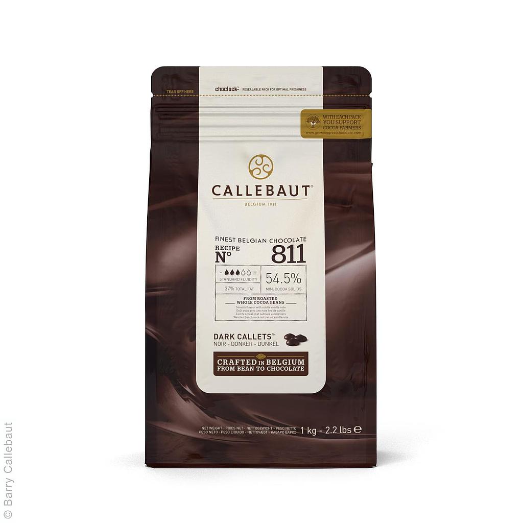 Callebaut 811 Dark Chocolate Callets 1kg (1kg Bag)