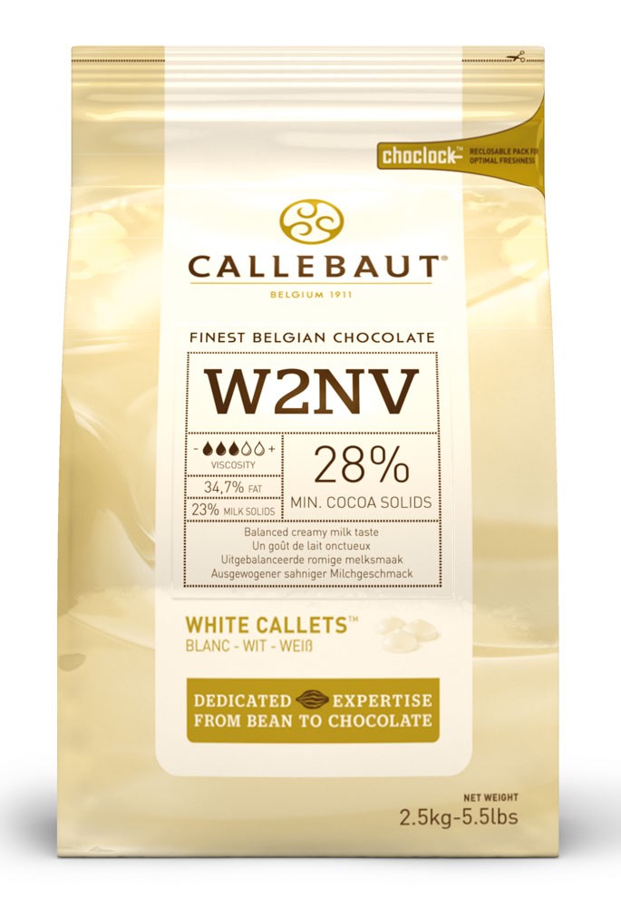 Callebaut W2 White Chocolate Callets 2.5kg (1 Bag)