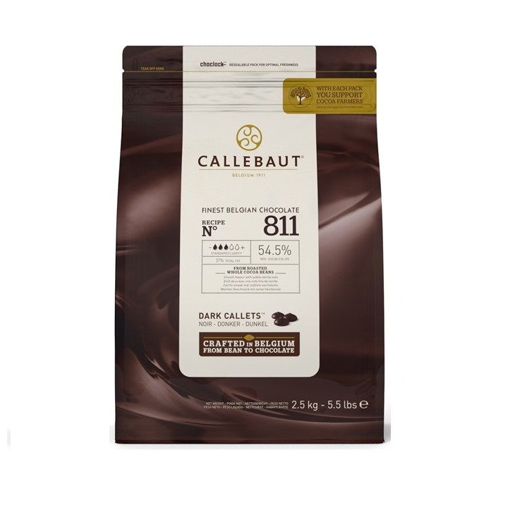 Callebaut 811 Dark Chocolate Callets 2.5kg (2.5kg Bag)