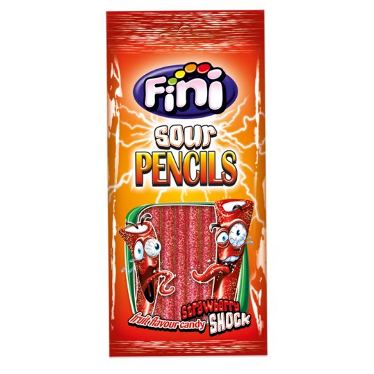 Fini Sour Strawberry Pencils 100g (1 Pack)