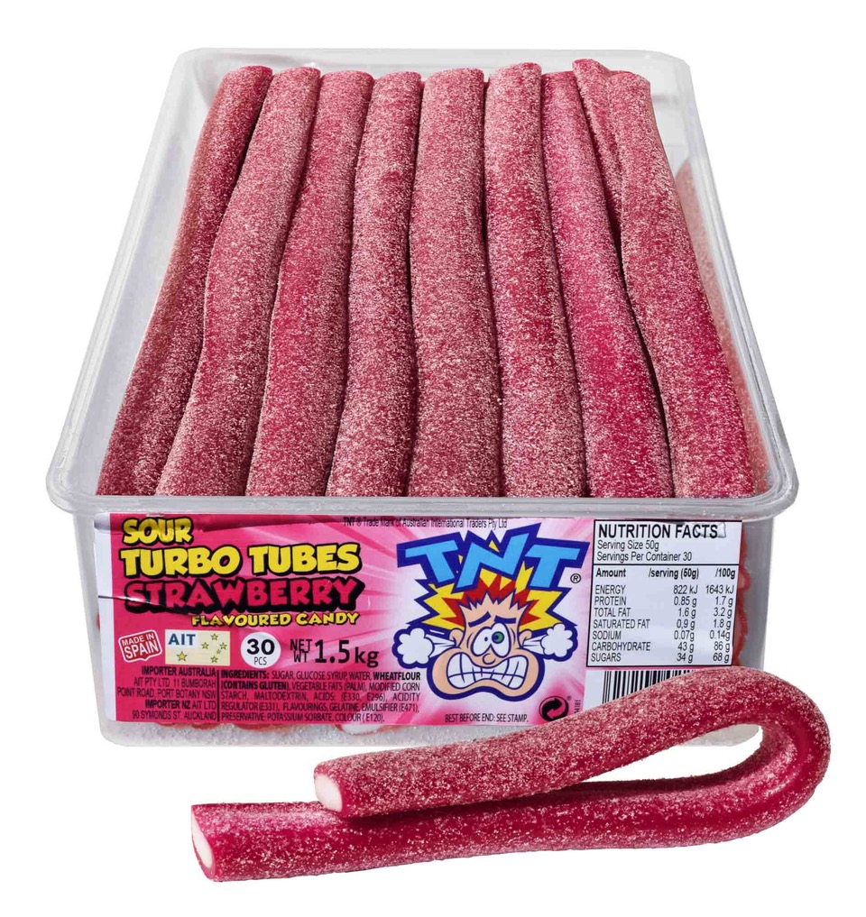 TNT Sour Strawberry Turbo Tubes (1 Unit)