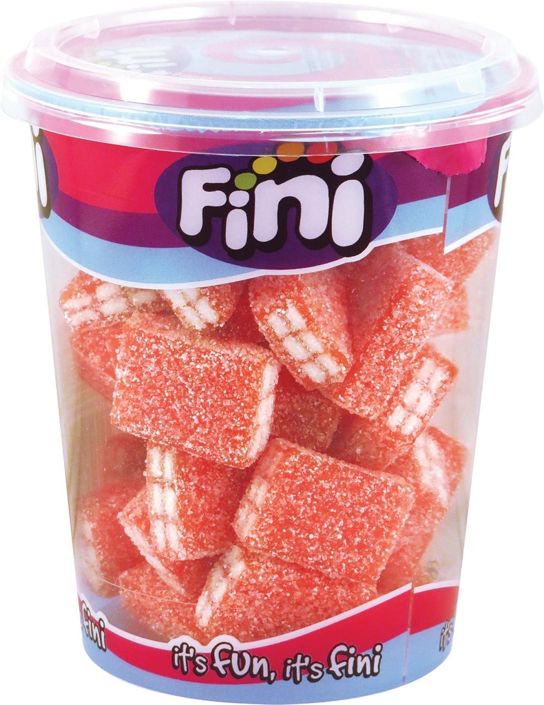Fini Strawberry Bricks Drum 180g - Candy Bar Sydney