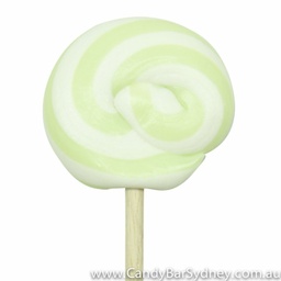 Green &amp; White Swirl Rock Candy Lollipop