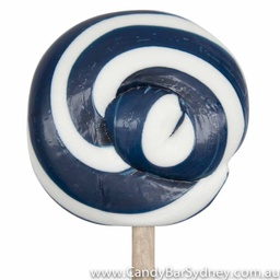 Navy Blue & White Swirl Rock Candy Lollipop
