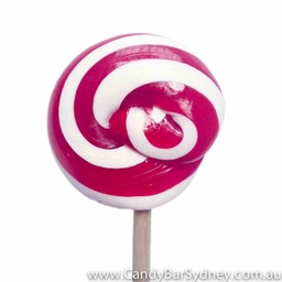 Red & White Swirl Rock Candy Lollipop
