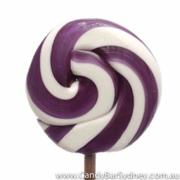 Dark Purple &amp; White Swirl Rock Candy Lollipop