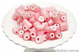 Pink Strawberry Hearts Rock Candy