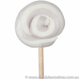 Silver and White Swirl Rock Candy Lollipop